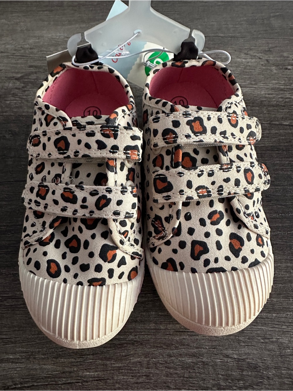 Cat & Jack Leopard Print Canvas Sneakers with Pink Lining